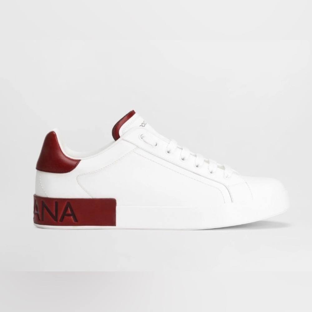 Dolce&Gabbana Portofino Leather Sneakers White/Maroon US 11